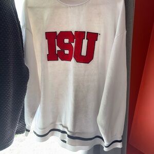 White ISU Sweatshirt with Red Logo